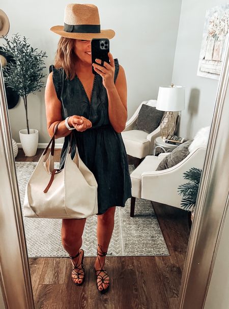 Y’all better grab this one! #walmartpartner Oh,the dresses I have found and loving from @walmart Girls, grab this one ASAP! I love the look, the fit, and the affordability! And go ahead and grab that awesome Time and Tru Avery tote! Isn’t it adorable!! Fits tts Sandals are by Scoop

@walmart #walmartfashion #walmart 
Dresses, summer dresses, time and tru, work outfit, vacation outfit, dress, totes, Walmart sandals, Walmart accessories, bags, Walmart finds

#LTKunder50 #LTKstyletip #LTKsalealert
