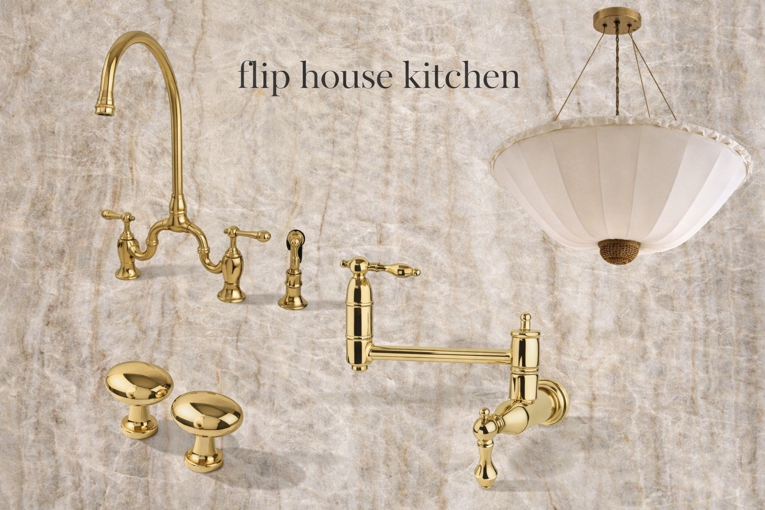 Ordering the pretty cabinet hardware and faucets / pot filler for the flip house. I’m doing polished brass. I’m considering this light for the dining nook area! Countertops will be quartzite pearla Santana  

#LTKHome