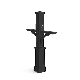 Mayne Newport Plus Double Decorative Polyethylene Mailbox Post, Black 5814BK - The Home Depot | The Home Depot