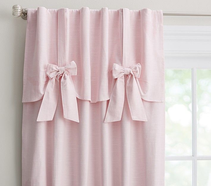 Evelyn Bow Valance Curtain Panel, Set of 2 | Pottery Barn Kids