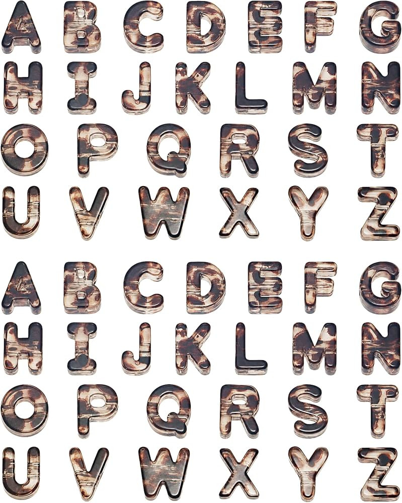 OVRUNS 52 Pcs Large Letter Beads with Large Hole 2 of A to Z Mixed Colorful Chunky Big Alphabet B... | Amazon (US)
