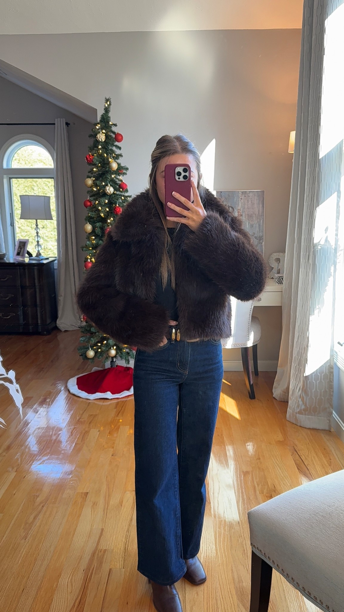 wearing a xxs in the coat and 23 in jeans!! 

#LTKU #LTKHoliday #LTKootd