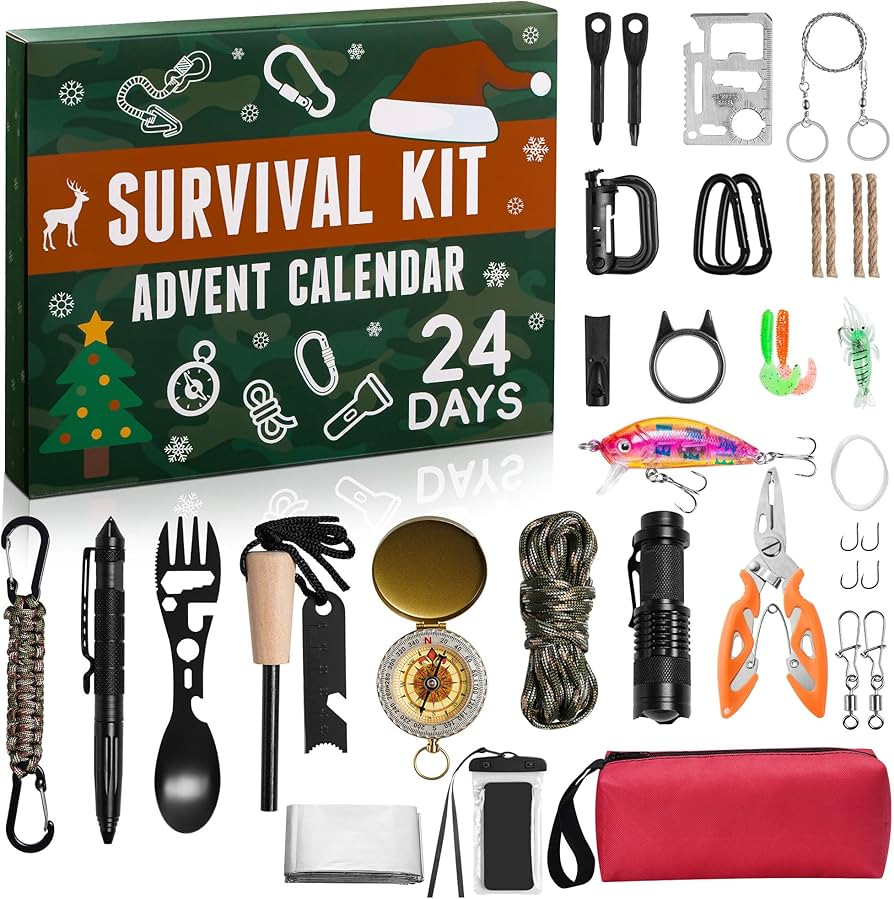 Advent Calendar Survival Kits for Men - 24 Days Christmas Countdown Calendar Survival Tool Advent... | Amazon (US)