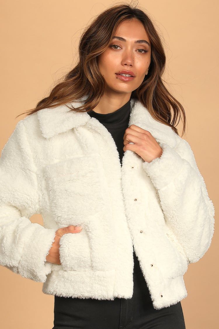 Snow Angel Ivory Faux Fur Short Jacket | Lulus (US)