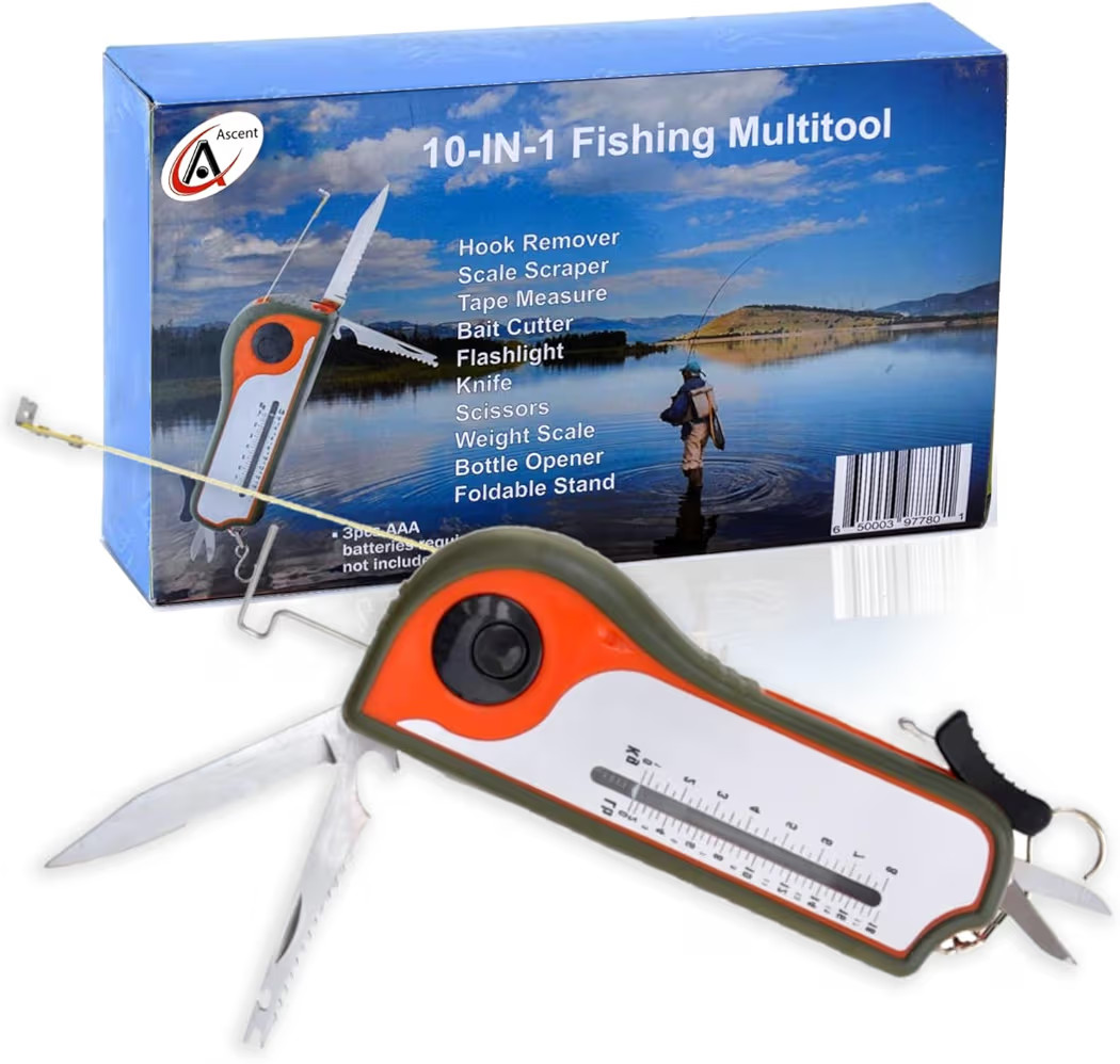 Fisherman Gift Tool Fishing Multitool - Hook Remover, Scale Scraper, Tape Measure, Bait Cutter, F... | Amazon (US)