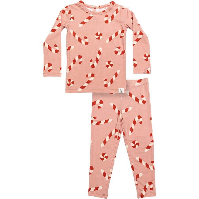 Candy Cane Pajama Set, Pink | Maisonette