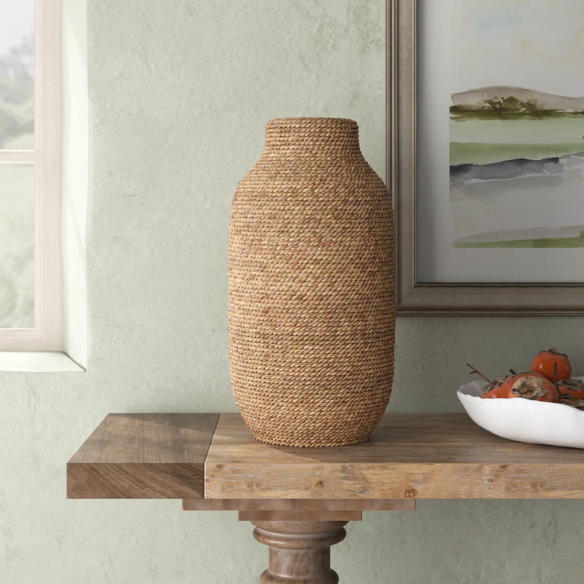 Brown Seagrass Handmade Wrapped Decorative Vase | Wayfair North America