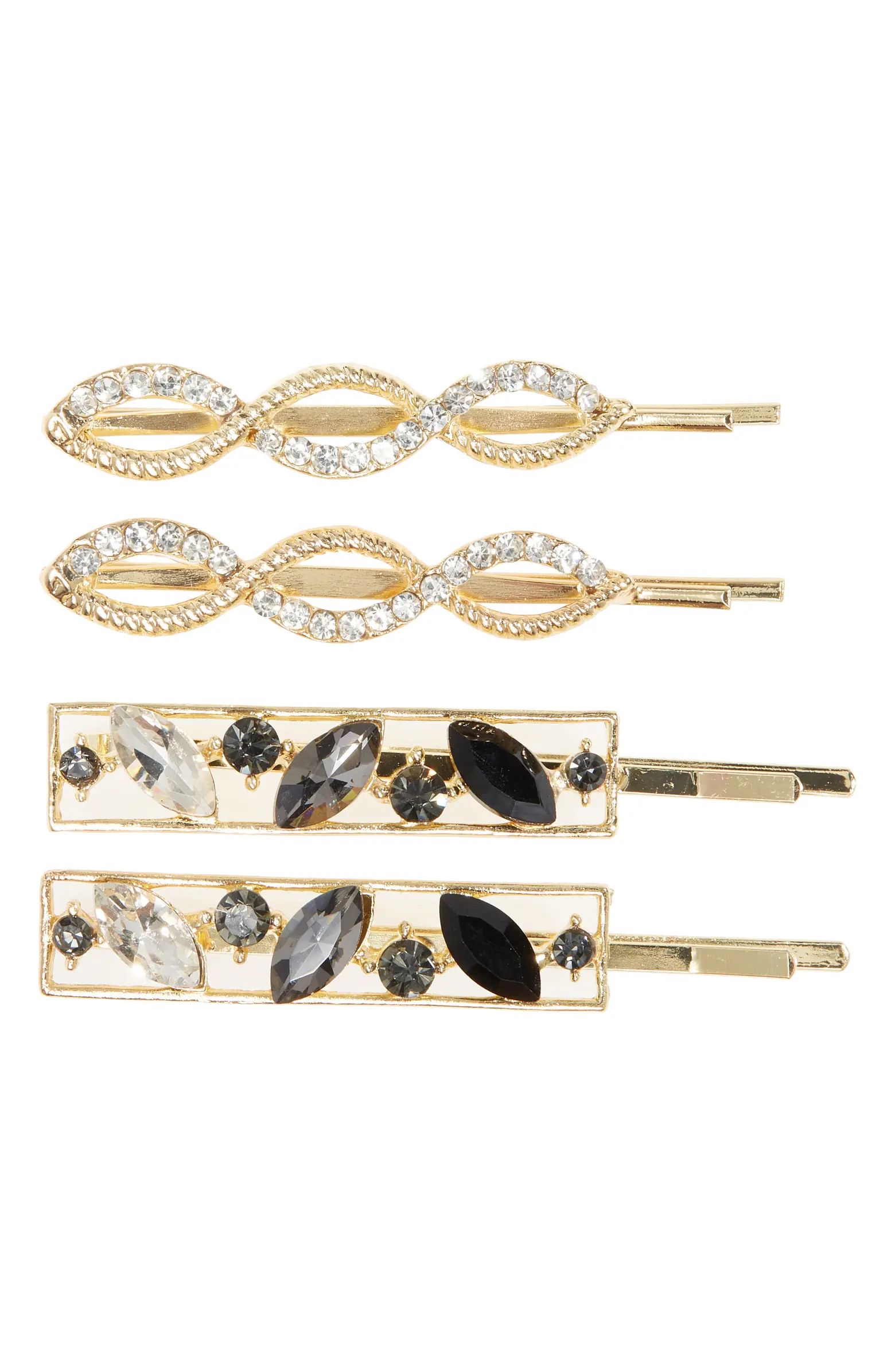 Tasha Assorted 4-Pack Crystal Bobby Pins | Nordstrom | Nordstrom