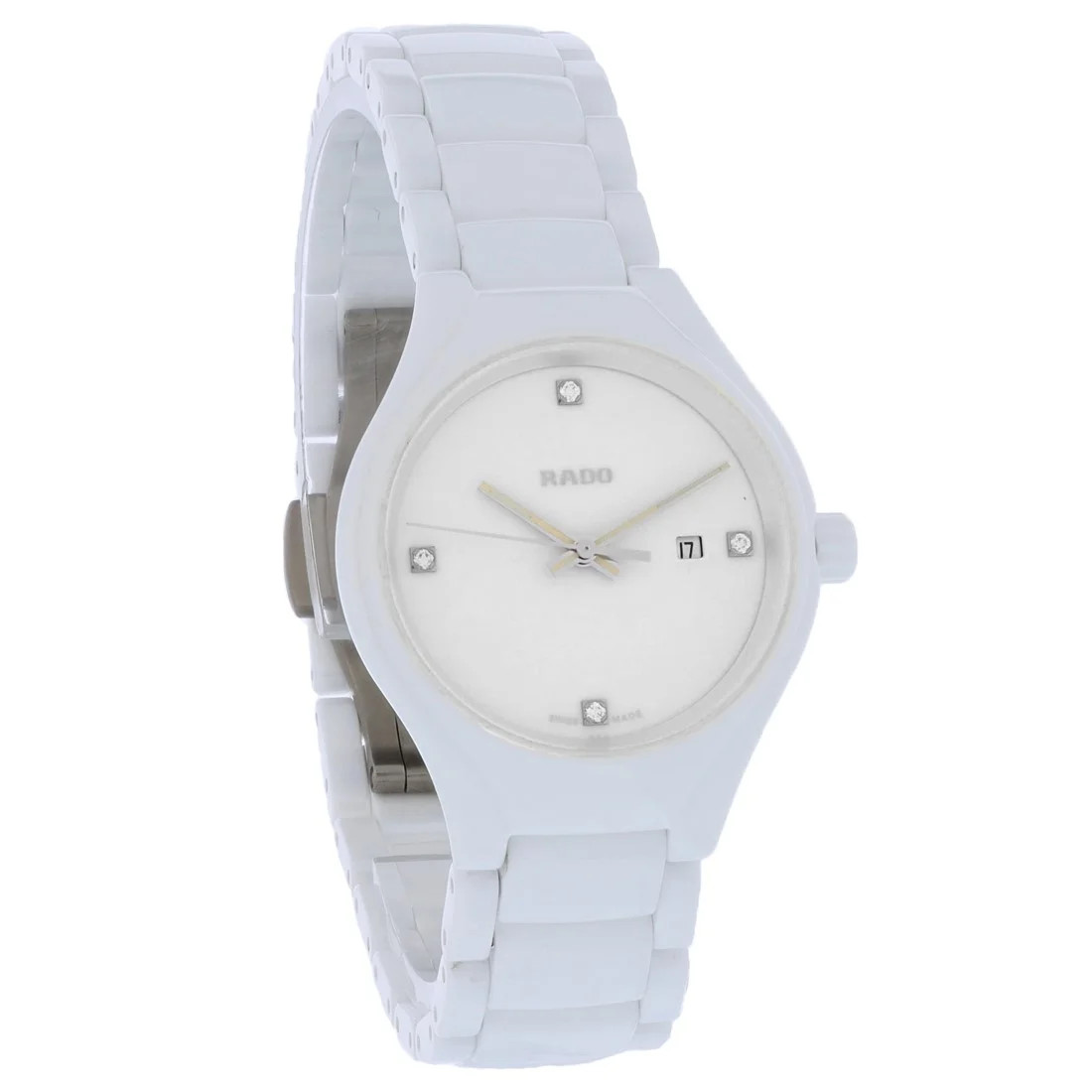 Pre-Owned Rado True Ladies High-Tech White Ceramic Diamond Swiss Quartz Watch R27061712 | Walmart (US)