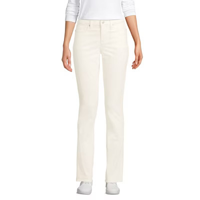 Lands' End Women's Mid Rise Straight Leg Corduroy Pants - 16 - Ivory | Target
