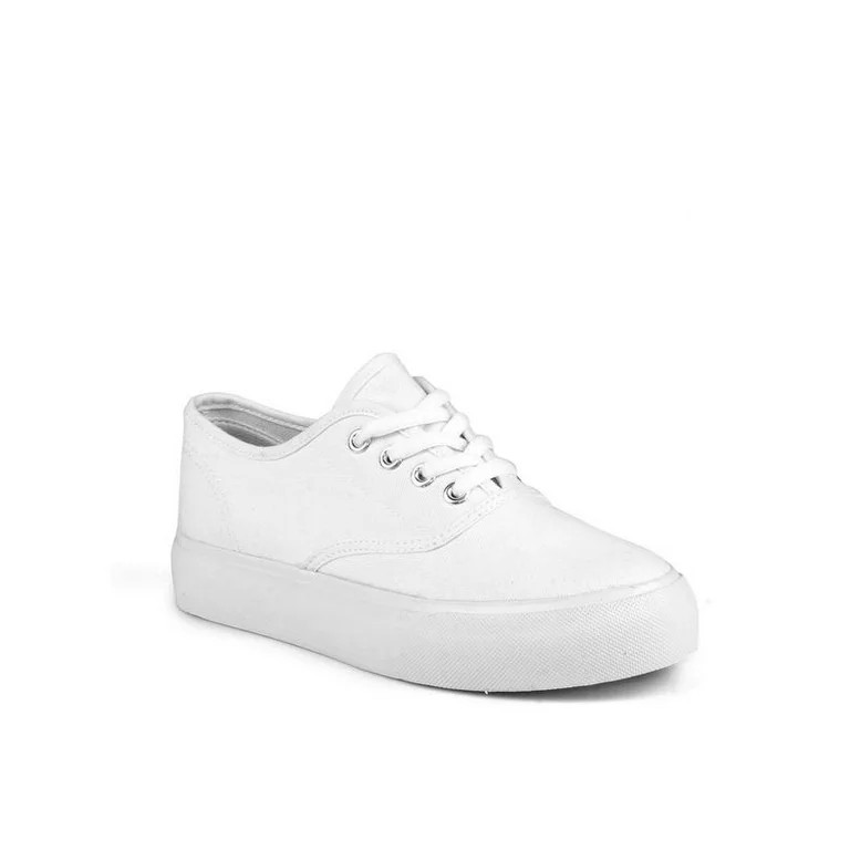 Nature Breeze Lace Up Women's Canvas Sneakers in White | Walmart (US)