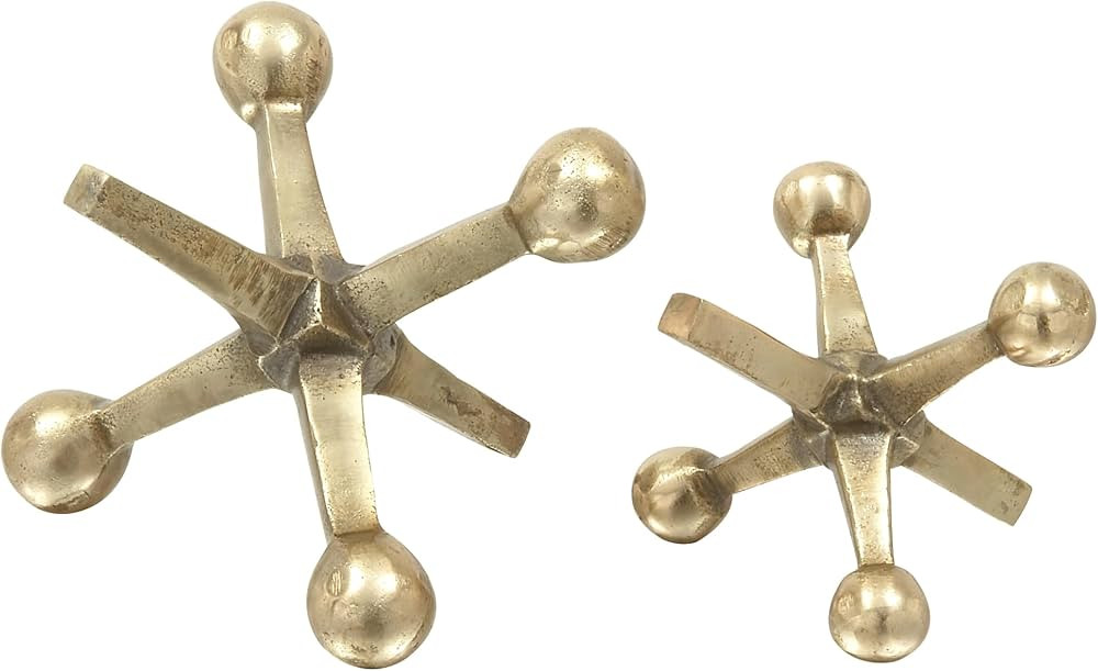 Deco 79 Aluminum Jack Sculpture, Set of 2 4", 5"H, Gold | Amazon (US)