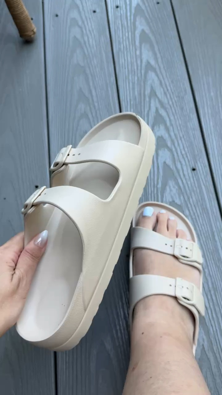 Super comfy Amazon sandals! I can say they are just as comfy as my Birkenstocks and only a fraction of the price! Size up as they run a bit small. 

Sandals, Amazon sandals, comfy sandals, beige sandals, neutral sandals, sandals 2026, platform sandals, Birkenstock sandals, summer sandals, beach sandals,

#LTKSeasonal