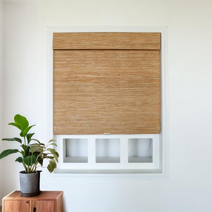 Ramie Cordless Bamboo Roman Shades, Customized Jute Woven Blinds, Light Filtering Window Shades f... | Amazon (US)