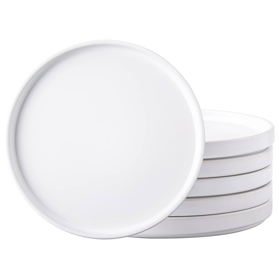 AmorArc Ceramic Dinner Plates Set of 6, 10.0 Inch Matte Stoneware Plates for Kitchen,Modern Flat ... | Amazon (US)
