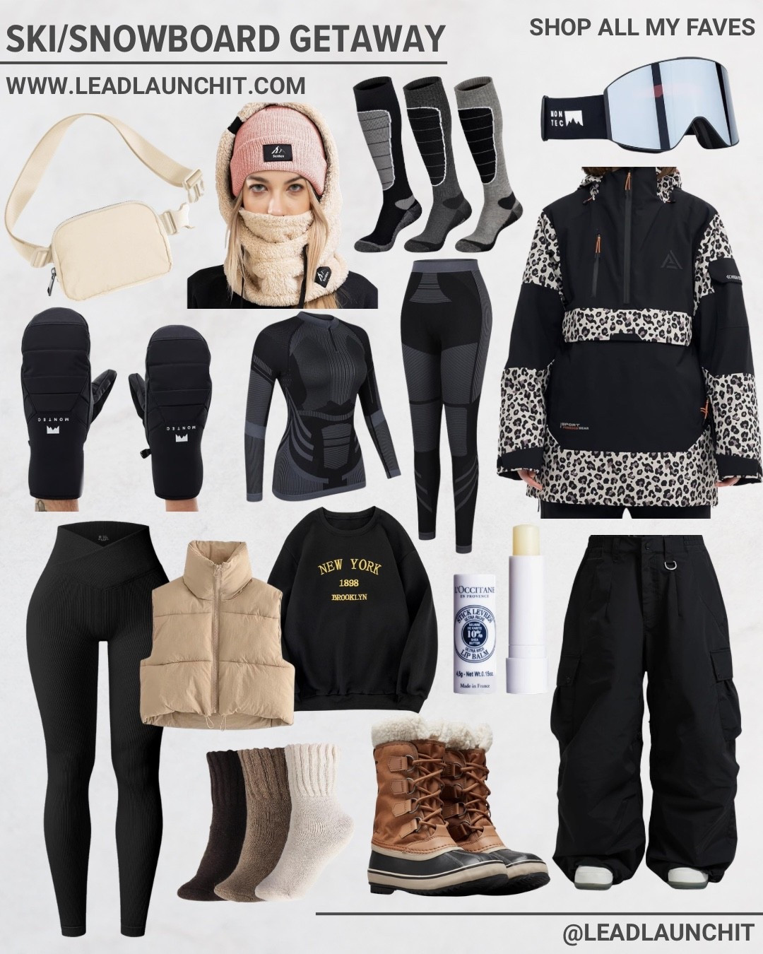 Ski / Snowboard Getaway MUST-HAVES ⛷️❄️
I rounded up everything you actually need to stay warm, dry, cute & comfortable on the slopes — from base layers to goggles to boots 🙌🏼
Every single item is linked in my LTK + Amazon Storefront so you can build your whole trip in ONE click.
If you’re traveling soon… don’t sleep on these, things are already selling out fast! 😅❄️
➡️ Shop all my faves through the link!

#skiessentials #snowboardtrip #wintergear #amazonfinds #ltkit #ltkfashion #wintertravel #travelessentials #skioutfit #snowboardstyle #amazonfavorites #coldweathergear