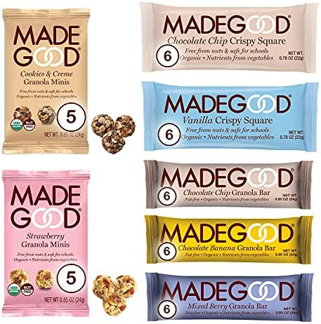 MadeGood Healthy Snacks Variety Pack, 40 Ct - Organic Assortment of Granola Bars, Granola Mini Sn... | Amazon (US)