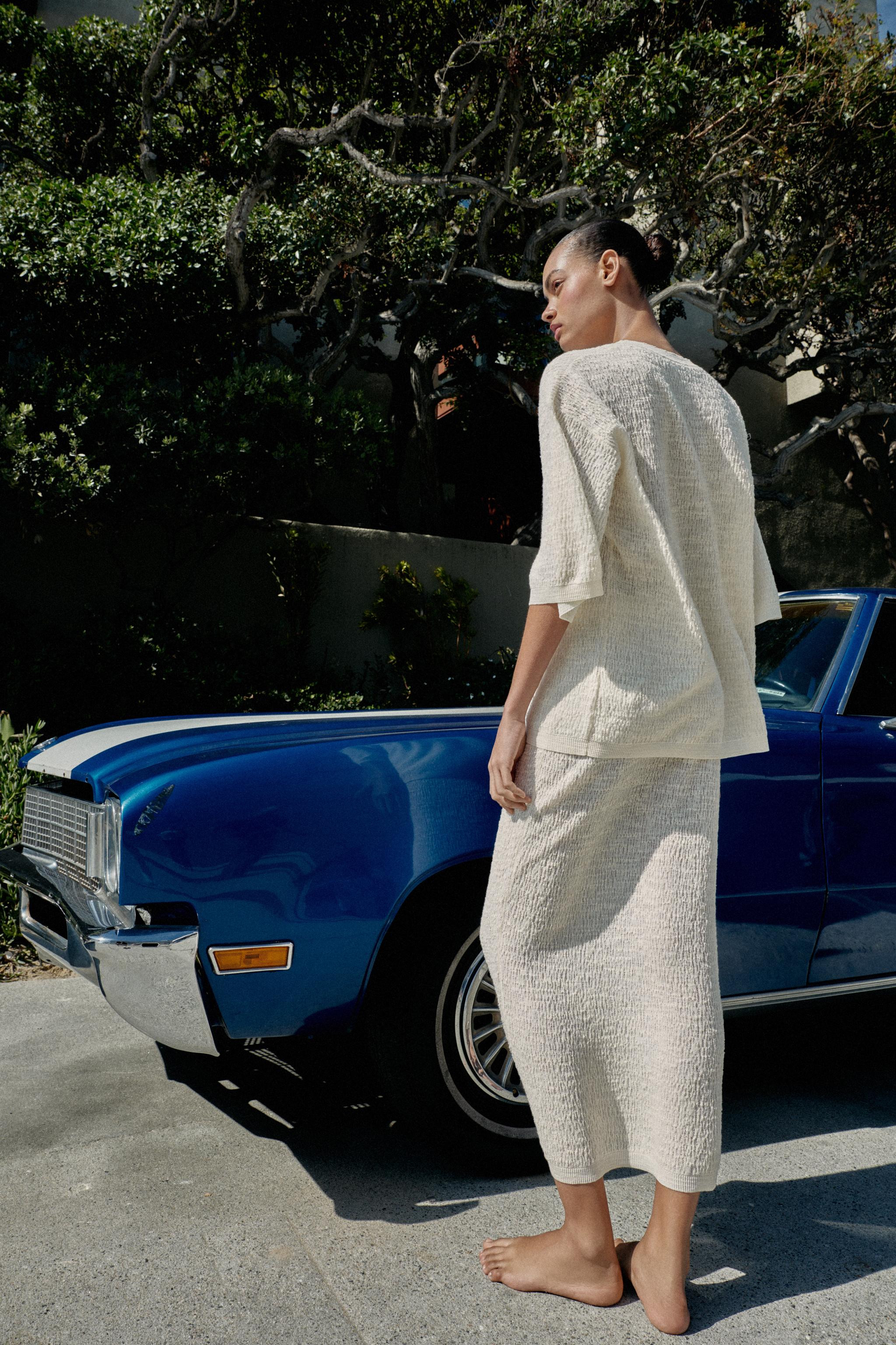 STRUCTURED KNIT STRAIGHT SKIRT | Zara US