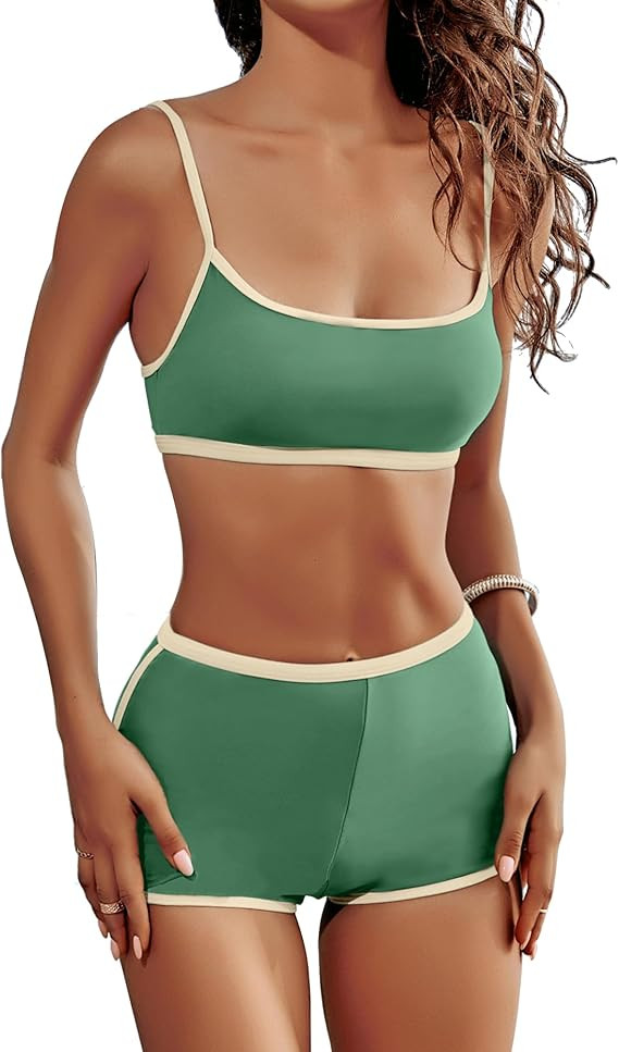 AngiMelo High Waisted Bikini Sets for Women Two Piece Tummy Control Swimsuits Modest Bathing Suit... | Amazon (US)