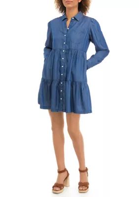 Crown & Ivy™ Petite Long Sleeve Button Up Dress | Belk