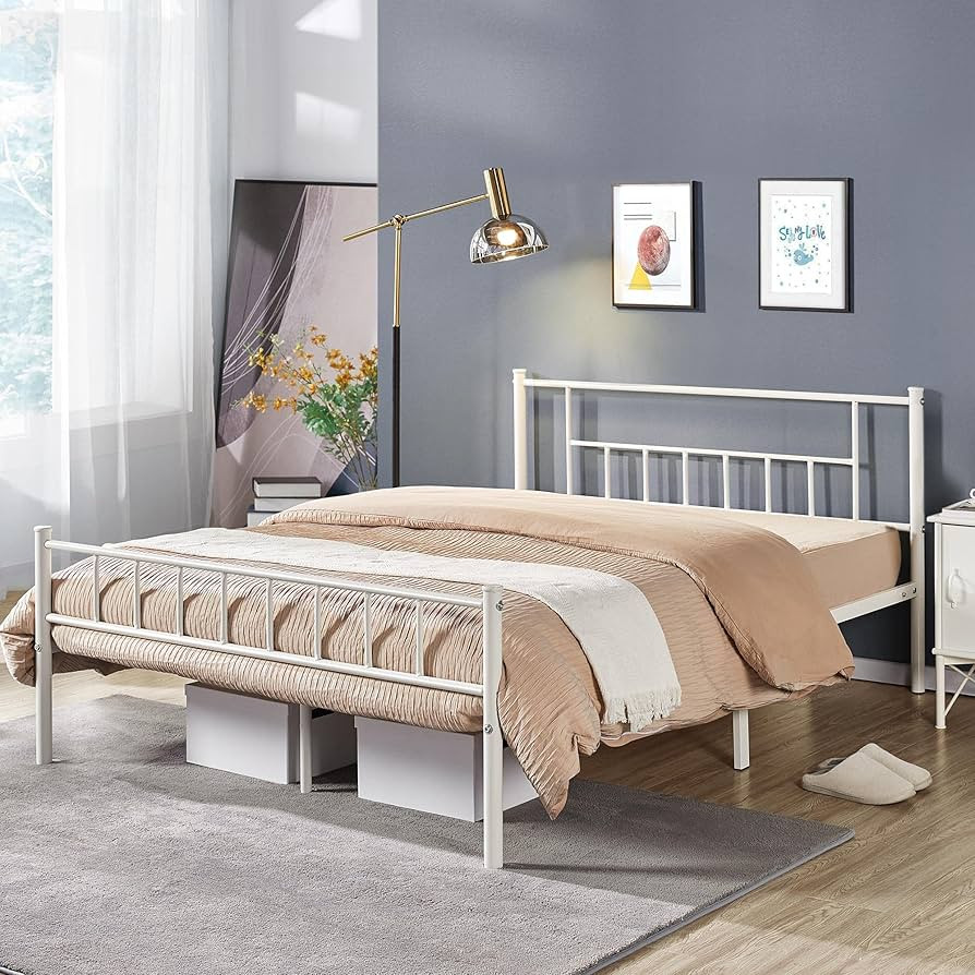 Yaheetech 13 inch Queen Size Metal Bed Frame with Headboard and Footboard Platform Bed Frame with... | Amazon (US)