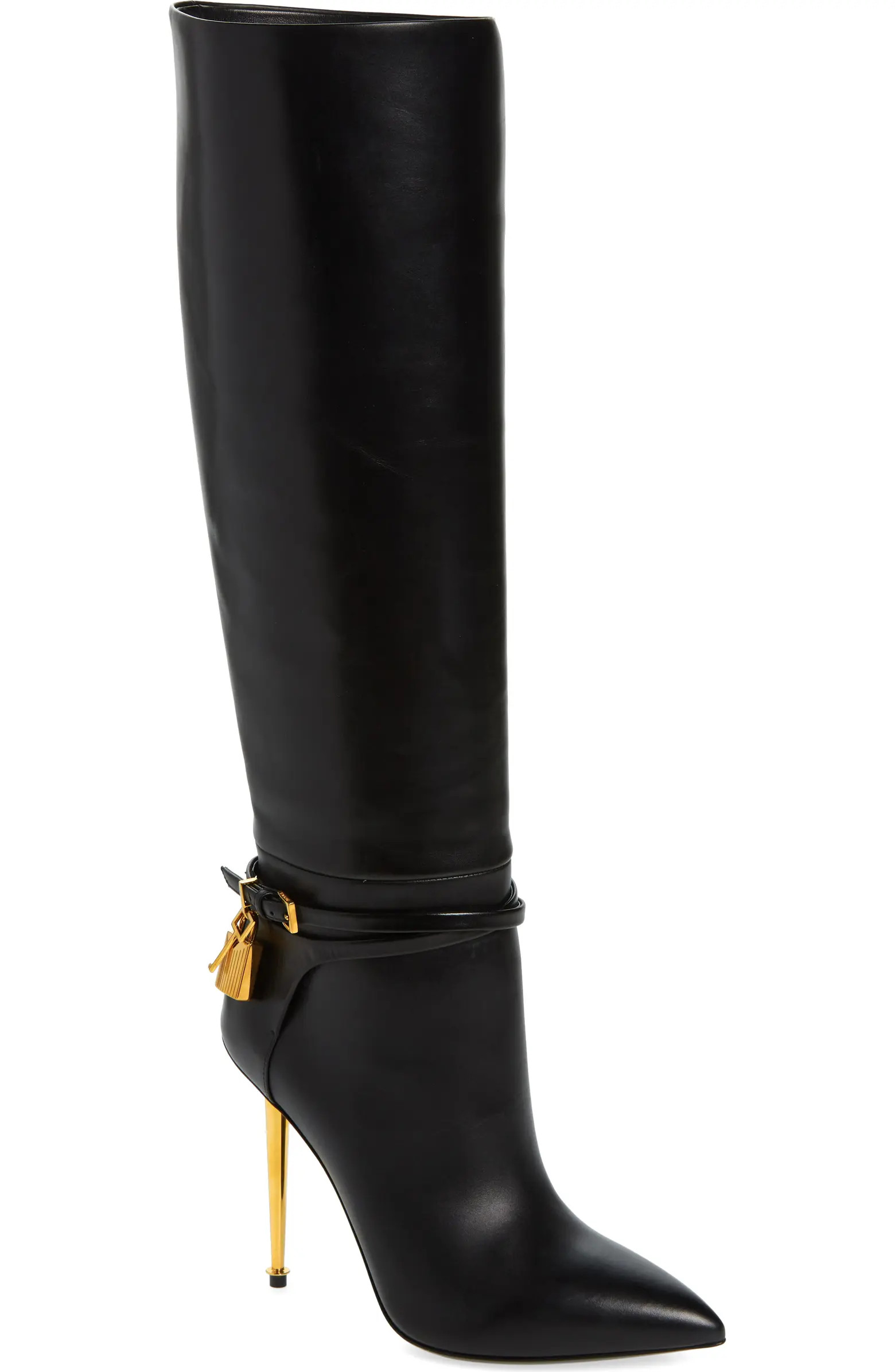 TOM FORD Padlock Pointed Toe Knee High Boot (Women) | Nordstrom | Nordstrom