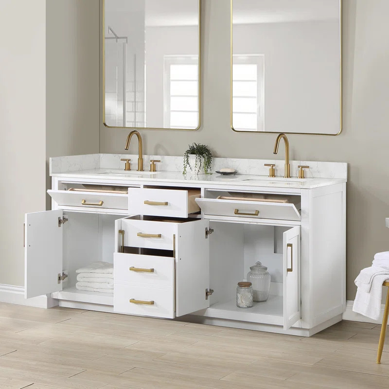 Colleyville 72'' Double Bathroom Vanity with Cultured Marble Top | Wayfair North America