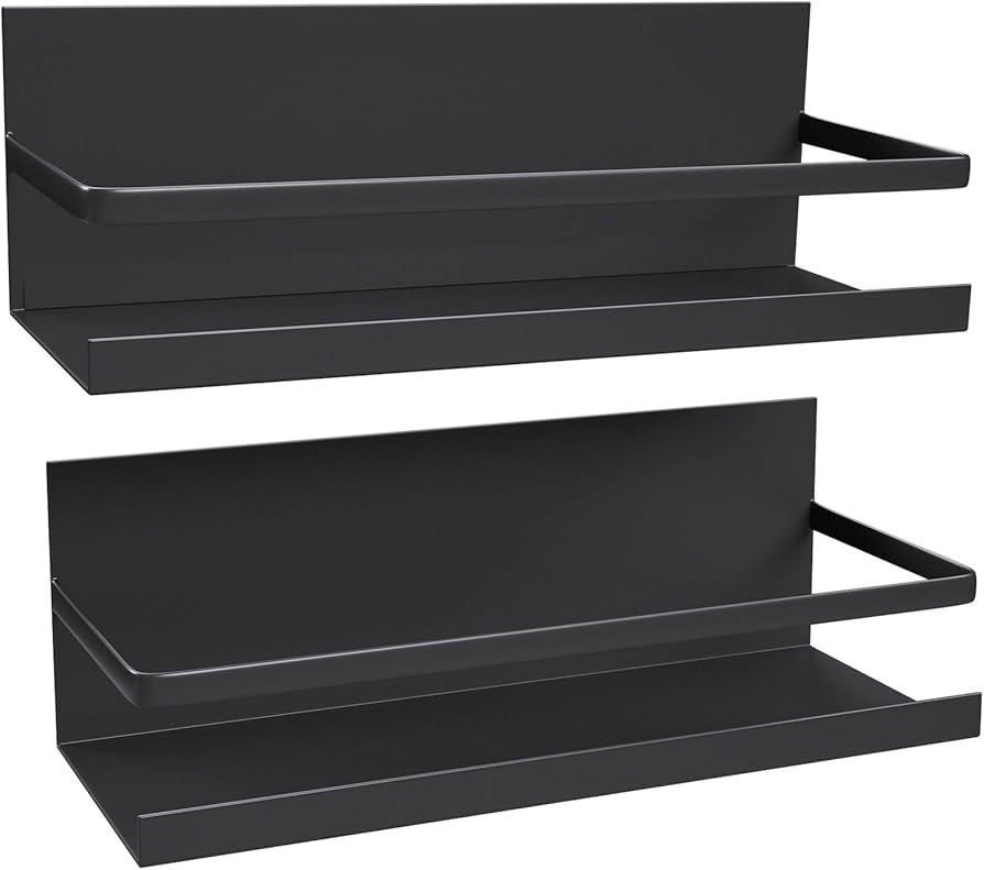 YJSMO 2 Pack Magnetic Spice Rack for Refrigerator,Heave Duty Magnetic Shelf For Kitchen With Stro... | Amazon (US)