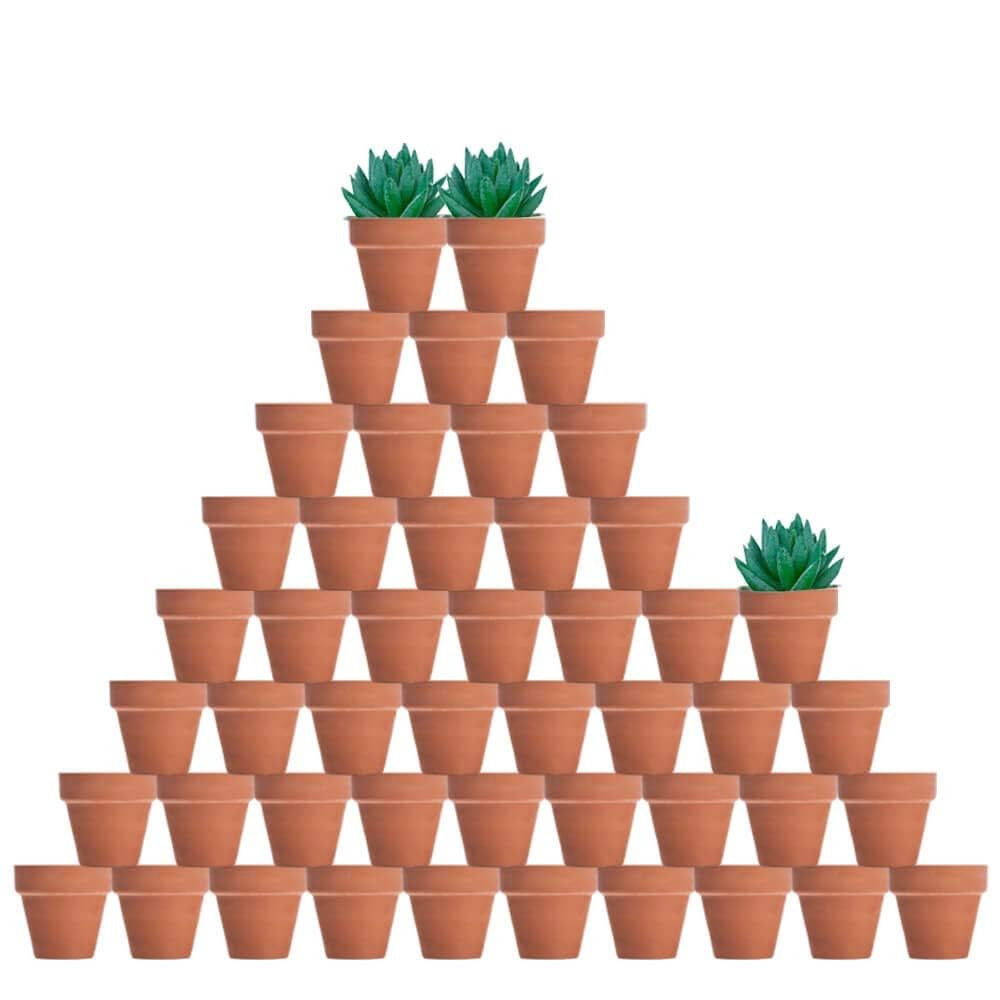 vensovo 48 Pcs 2" Tiny Terracotta & Terra Cotta Pots with Drainage - Small Mini Clay Ceramic Pott... | Amazon (US)