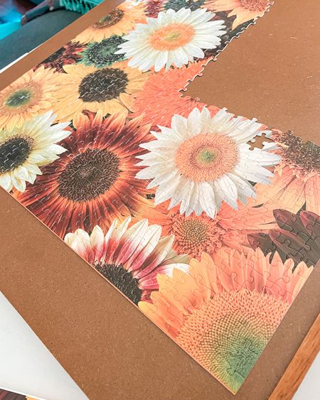 Sunflower puzzle, puzzle board, jigsaw puzzle, indoor hobby, games, activities, flowers

#LTKhome #LTKfamily #LTKunder50