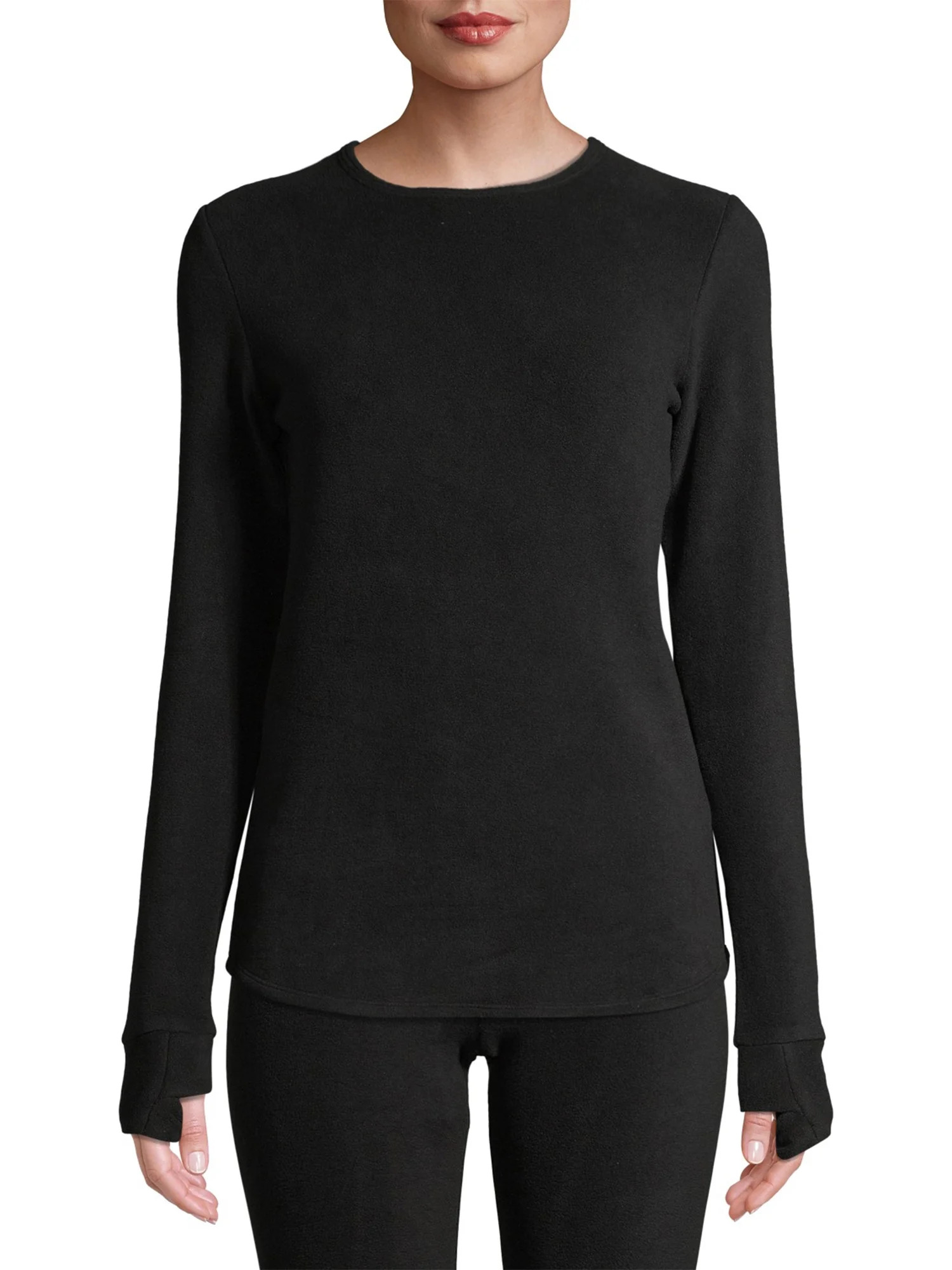 ClimateRight by Cuddl Duds Stretch Fleece Women's Long Sleeve Crew Neck Base Layer Top, Sizes XS ... | Walmart (US)