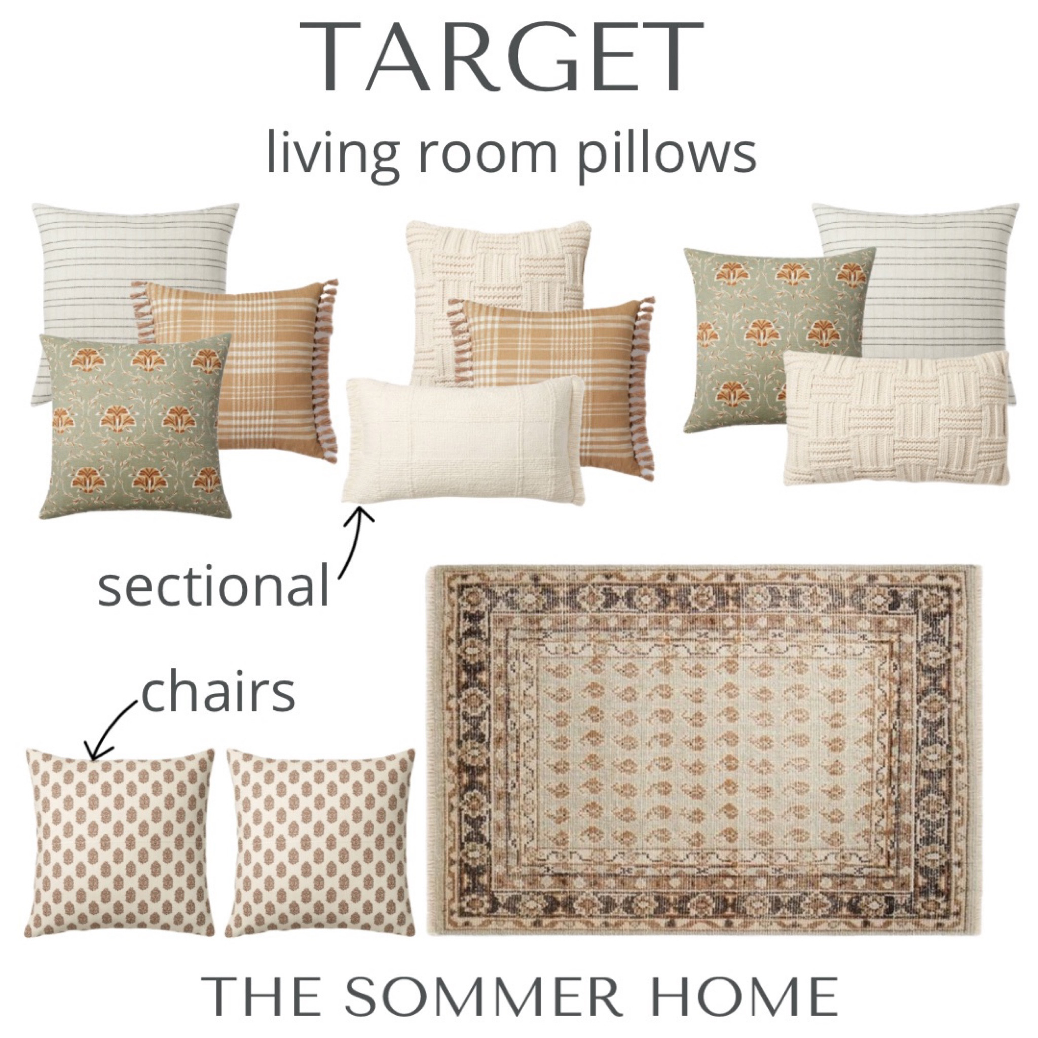 Target Studio McGee, throw pillows, decorative pillows, fall decor, area rug, pillows for a sectional, pillow combo, pillow combos, home decor, living room decor 

#LTKunder50 #LTKSeasonal #LTKhome