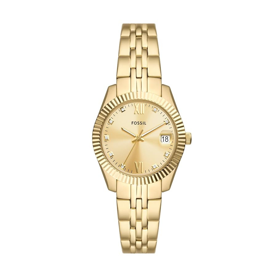 Fossil Women's Scarlette Mini Quartz Stainless Steel Three-Hand Watch, Color: Gold/Gold (Model: E... | Amazon (US)
