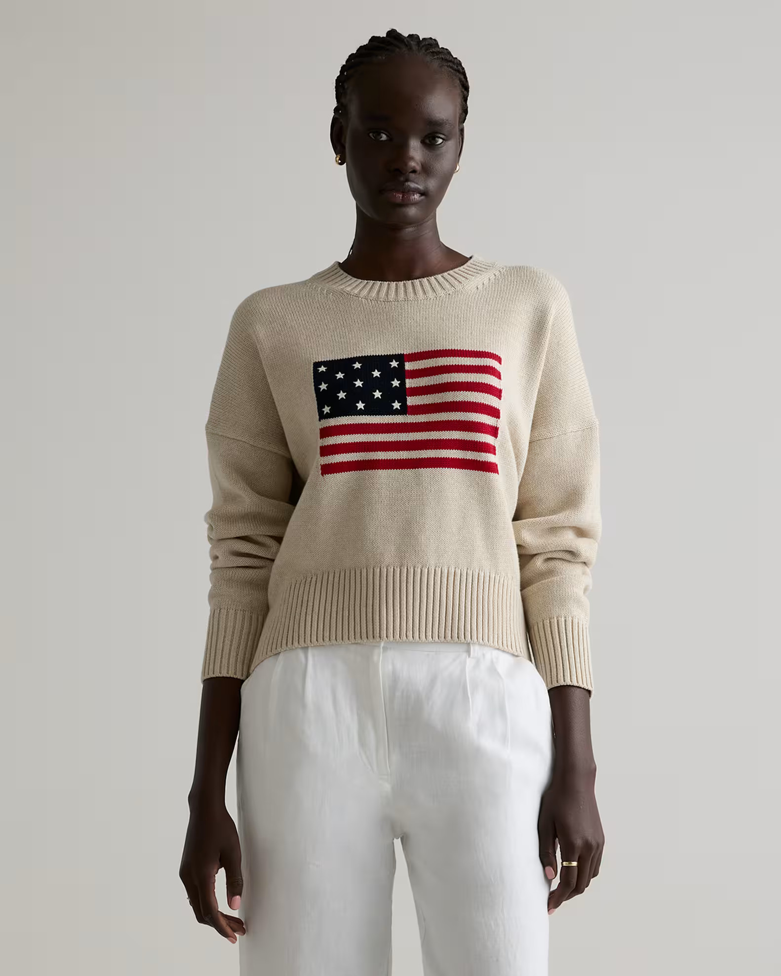 100% Organic Cotton Flag Sweater | Quince