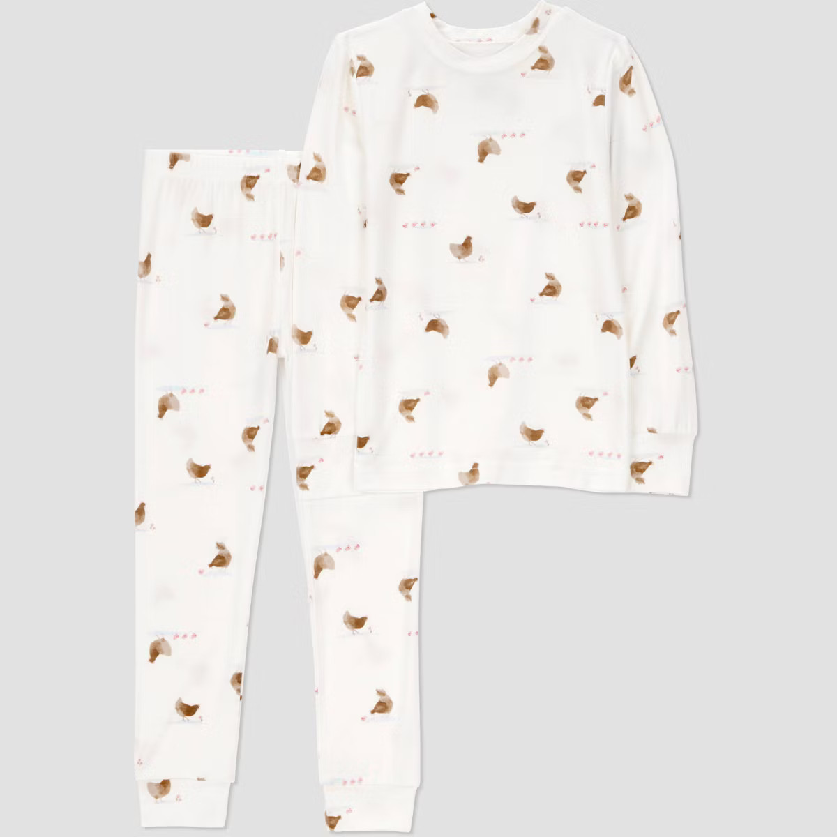 Carter's Just One You® Toddler 2pc Short Sleeve Comfy Soft Snug Fit Pajama Set - Cream 5T | Target