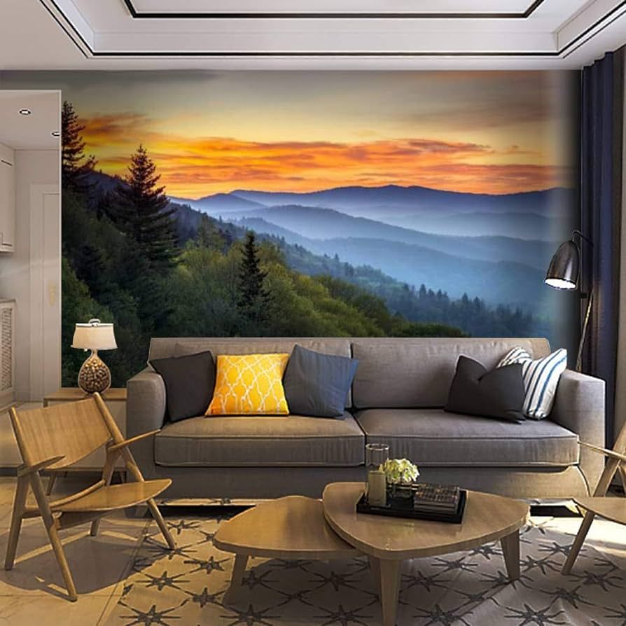 Wallpaper Wall Mural Great Smoky Mountains National Park Scenic Sunrise Landscape at Self Adhesiv... | Amazon (US)