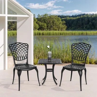2 Person Aluminium Patio Bistro Set With Table And 2 Chairs | Wayfair North America