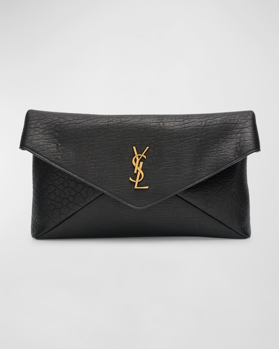 Large YSL Envelope Pouch Clutch Bag in Leather | Neiman Marcus