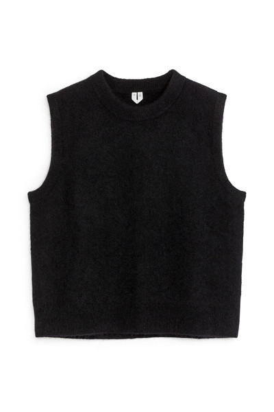 Alpaca-Wool Blend Vest – Black – Women – ARKET GB | Arket UK