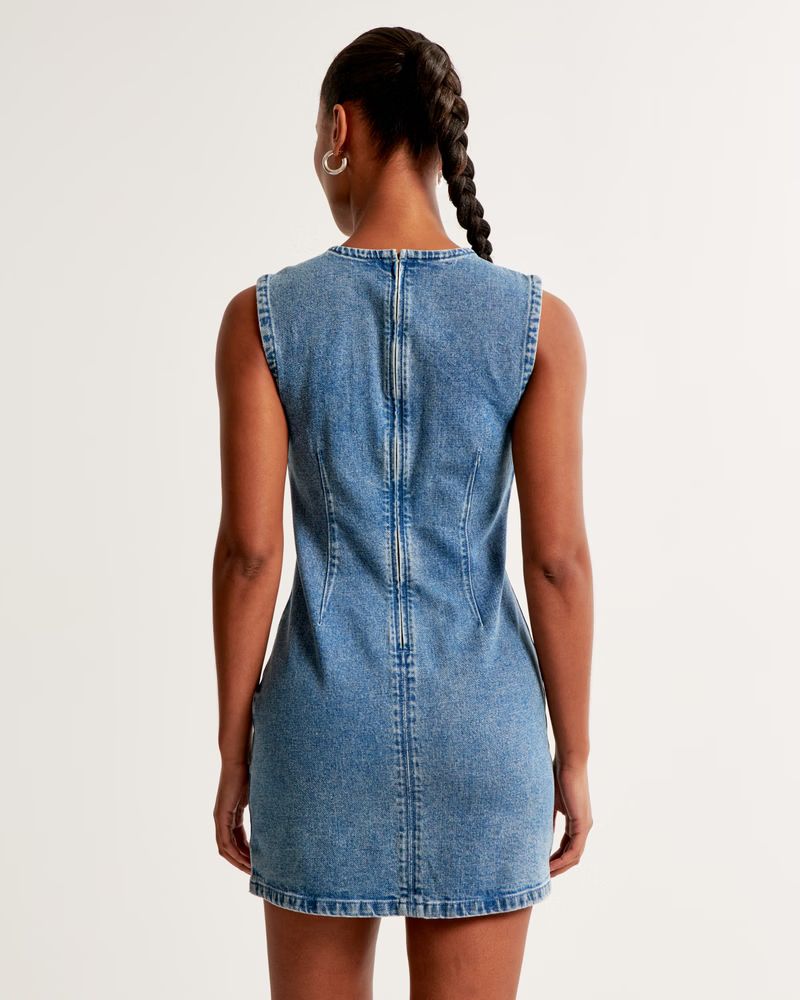 Shell Denim Mini Dress | Abercrombie & Fitch (US)