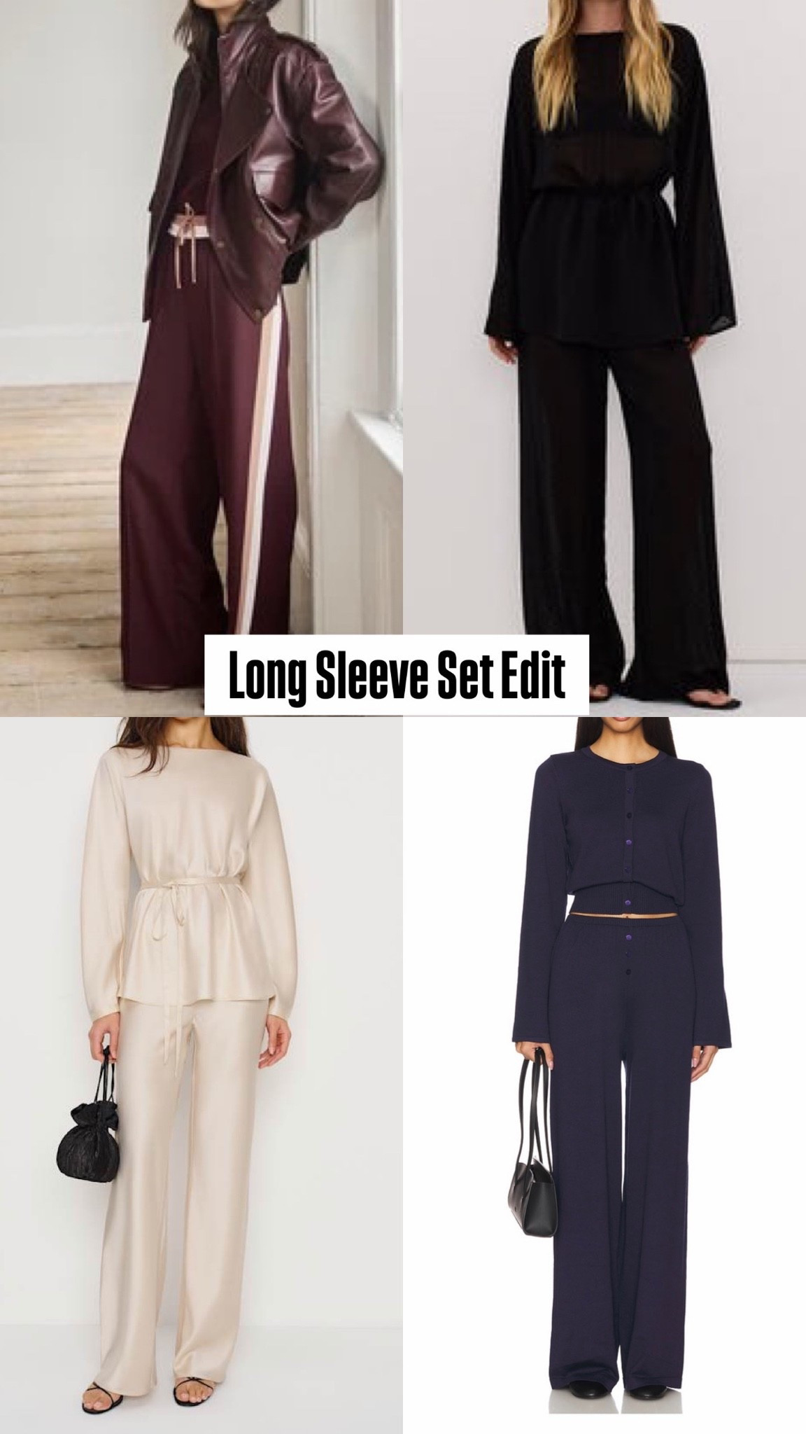 Long sleeve set edit — casual to dressy!