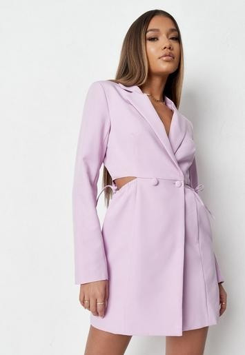 Lilac Cut Out Side Blazer Dress | Missguided (US & CA)