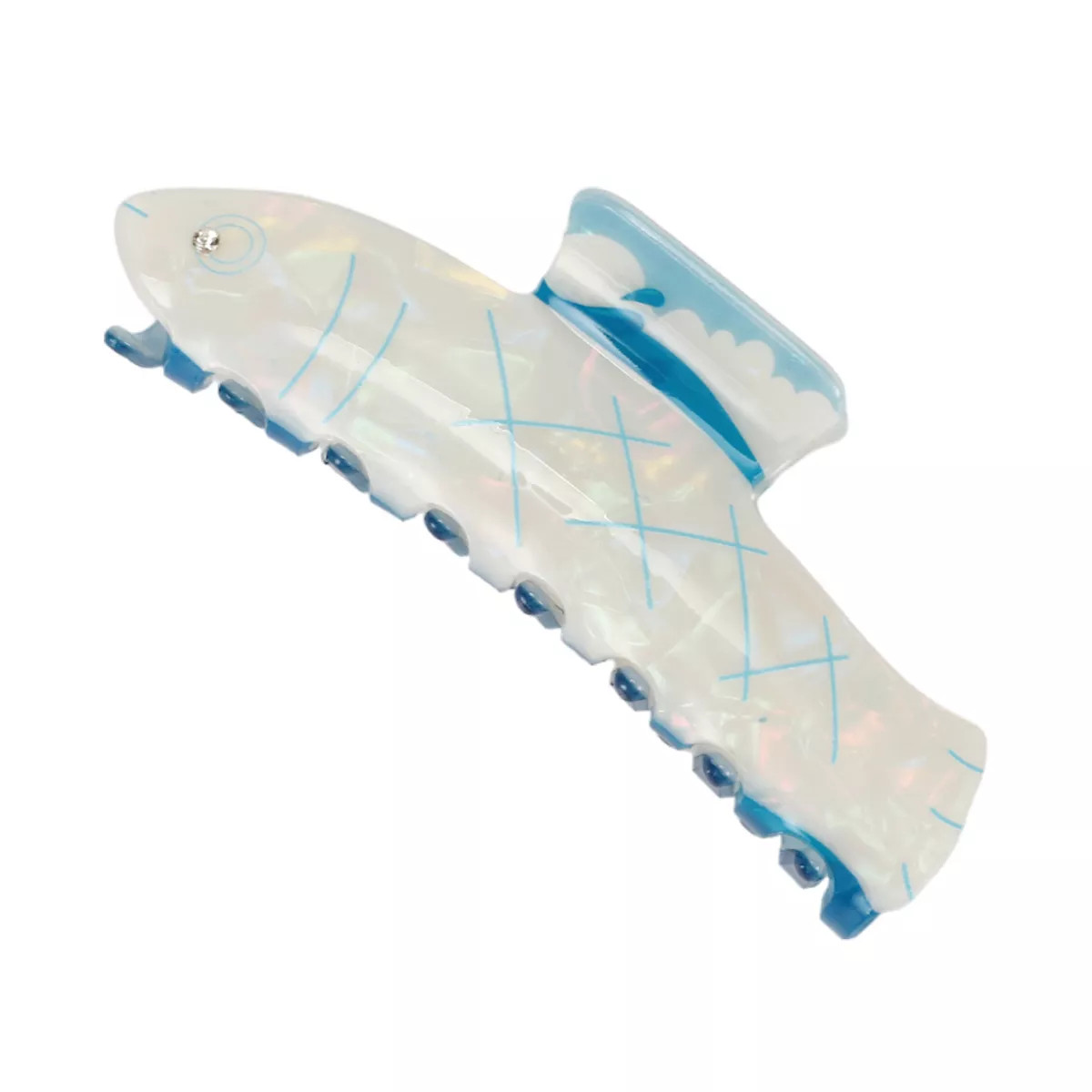 Unique Bargains Women's Cute Sardine Hair Clips 4.72"x1.77"x1.46" Blue White 1 Pc | Target