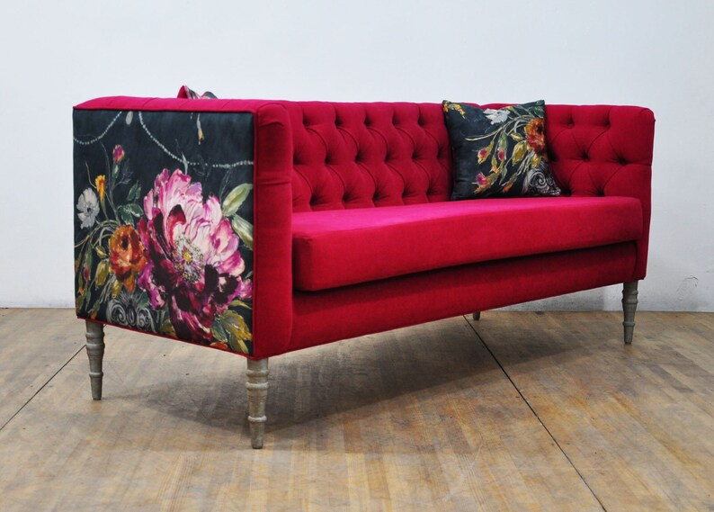 Loveseat - Pink Rose "3 Seater Sofa" - Etsy | Etsy (US)