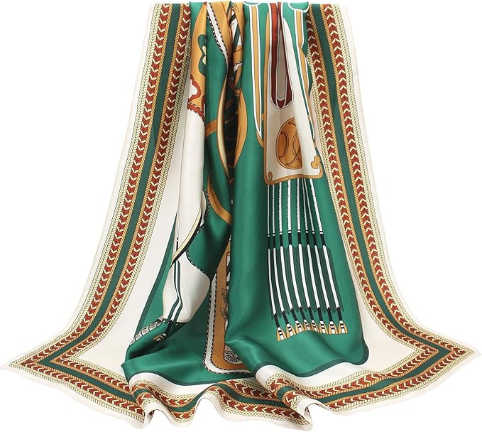 ANDANTINO 100% Pure Mulberry Silk Scarf 35" Large Square Lightweight Headscarf –Women’s Hair ... | Amazon (US)