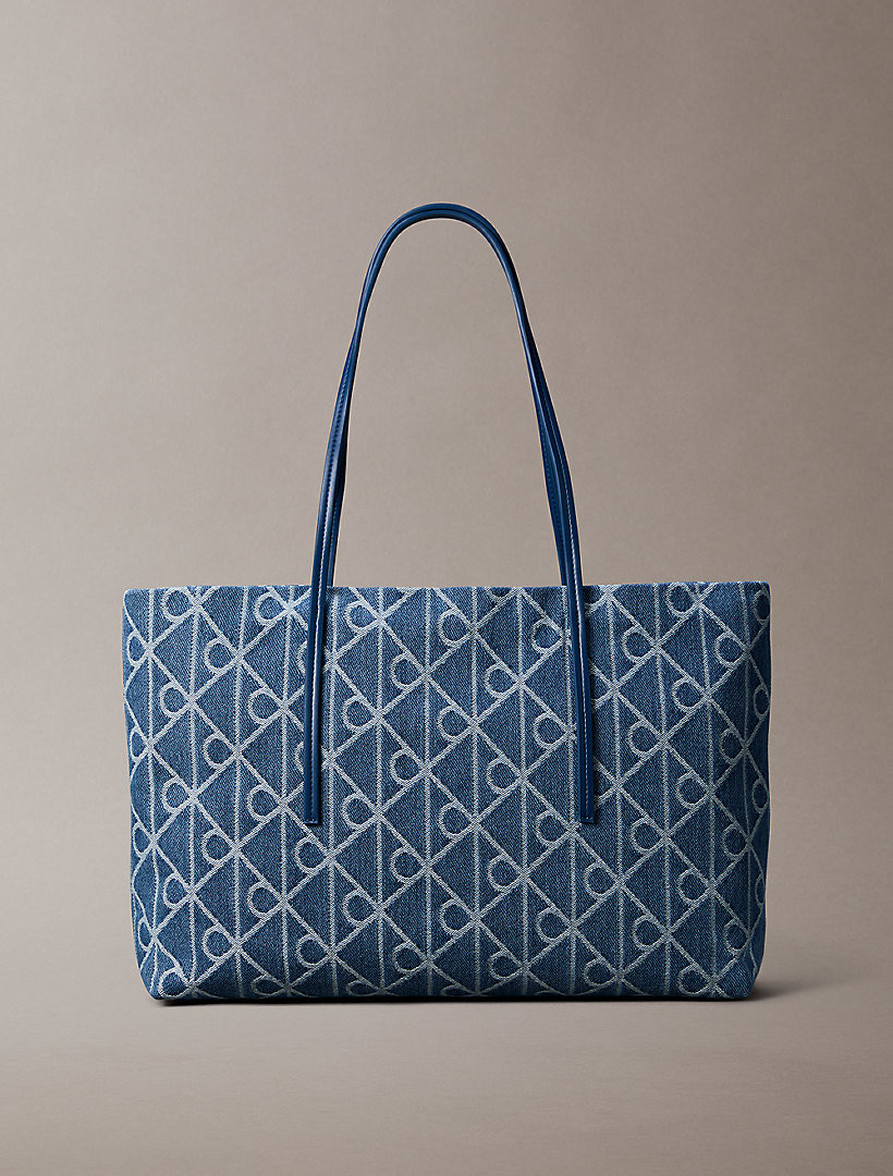 Large Denim Jacquard Tote Bag with Pouch | Calvin Klein UK