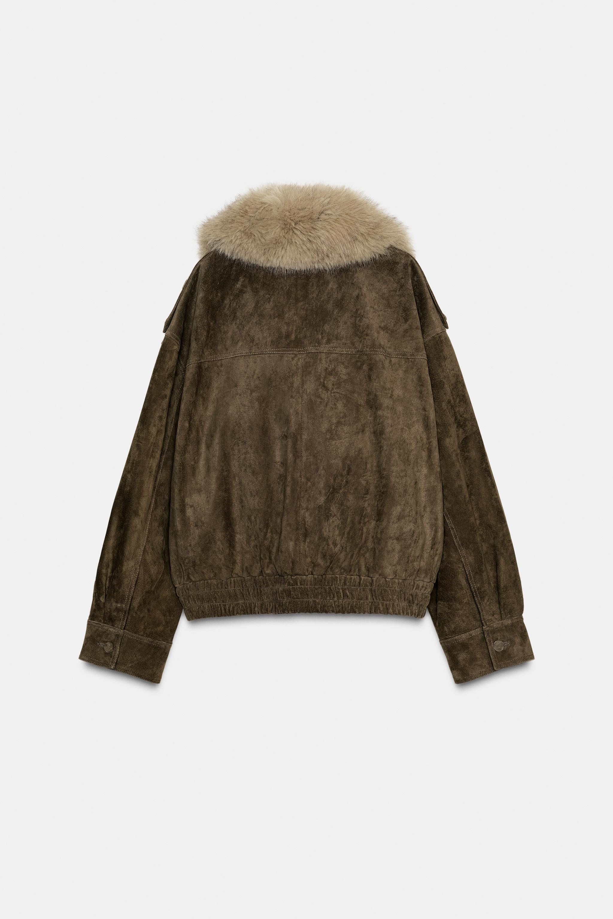 100% SUEDE LEATHER JACKET WITH FUR | Zara US