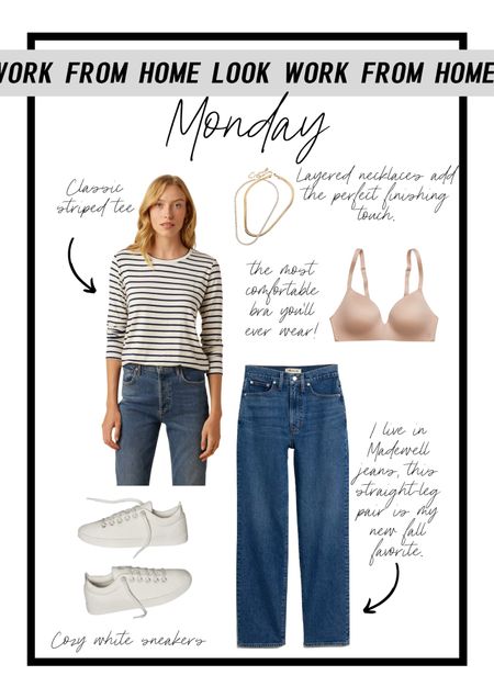 Work from home outfit, work from home, casual look, casual style, striped tee, madewell, allbirds, tommy John 

#LTKunder100 #LTKstyletip #LTKworkwear