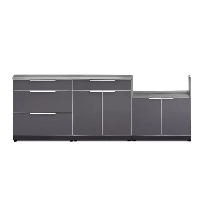 Outdoor Kitchen Aluminum 37" 4-Piece Modular Cabinet | Wayfair Professional