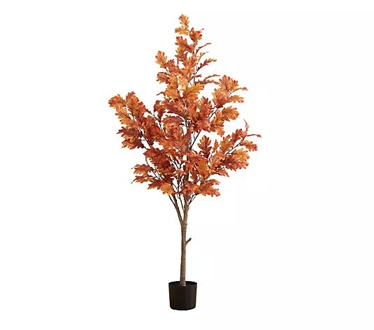 Nearly Natural 5-ft Autumn Oak Artificial FallTree - QVC.com | QVC